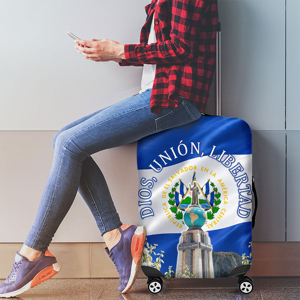 El Salvador Torogoz Bird Luggage Cover Divine Savior Monument Volcano Flor De Izote Art