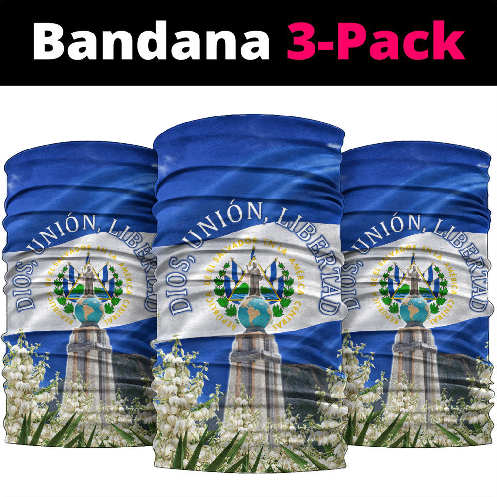 El Salvador Torogoz Bird Neck Gaiter Divine Savior Monument Volcano Flor De Izote Art