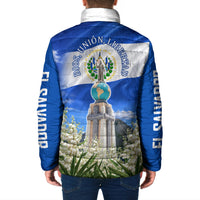 El Salvador Torogoz Bird Padded Jacket Divine Savior Monument Volcano Flor De Izote Art