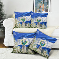 El Salvador Torogoz Bird Pillow Cover Divine Savior Monument Volcano Flor De Izote Art