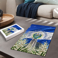El Salvador Torogoz Bird Puzzle Divine Savior Monument Volcano Flor De Izote Art