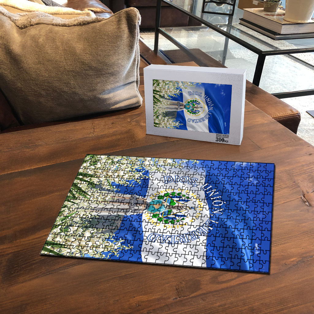 El Salvador Torogoz Bird Puzzle Divine Savior Monument Volcano Flor De Izote Art