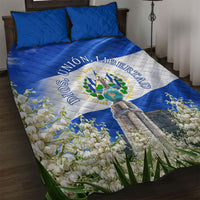 El Salvador Torogoz Bird Quilt Bed Set Divine Savior Monument Volcano Flor De Izote Art