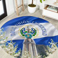 El Salvador Torogoz Bird Round Carpet Divine Savior Monument Volcano Flor De Izote Art
