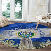 El Salvador Torogoz Bird Round Carpet Divine Savior Monument Volcano Flor De Izote Art