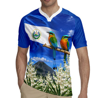 El Salvador Torogoz Bird Rugby Jersey Divine Savior Monument Volcano Flor De Izote Art