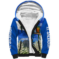 El Salvador Torogoz Bird Sherpa Hoodie Divine Savior Monument Volcano Flor De Izote Art