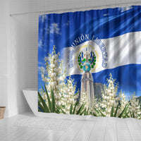 El Salvador Torogoz Bird Shower Curtain Divine Savior Monument Volcano Flor De Izote Art