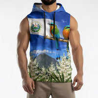 El Salvador Torogoz Bird Sleeveless Hoodie Divine Savior Monument Volcano Flor De Izote Art