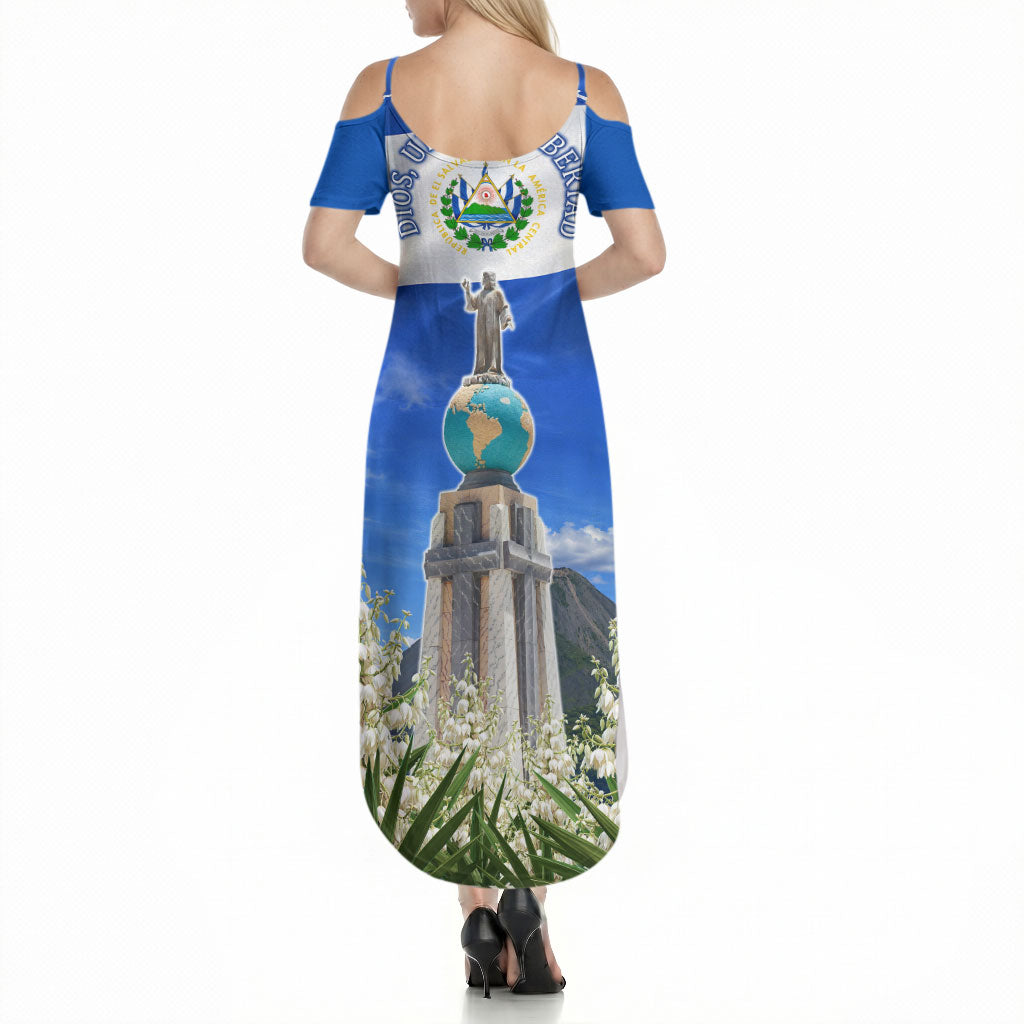 El Salvador Torogoz Bird Summer Maxi Dress Divine Savior Monument Volcano Flor De Izote Art