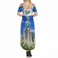 El Salvador Torogoz Bird Summer Maxi Dress Divine Savior Monument Volcano Flor De Izote Art