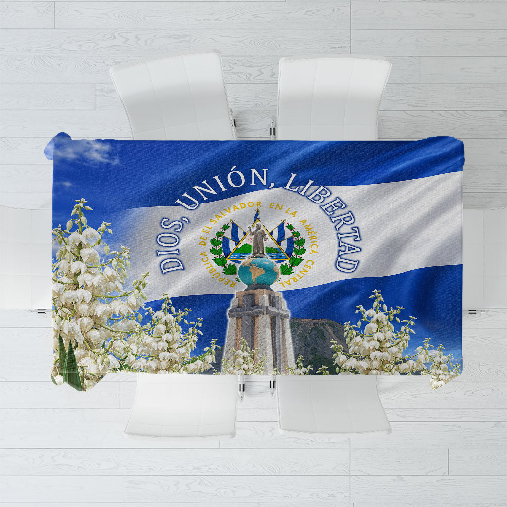 El Salvador Torogoz Bird Tablecloth Divine Savior Monument Volcano Flor De Izote Art