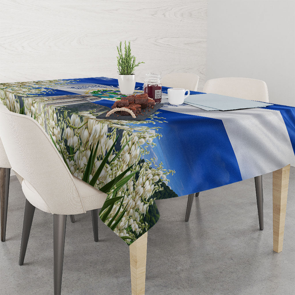 El Salvador Torogoz Bird Tablecloth Divine Savior Monument Volcano Flor De Izote Art