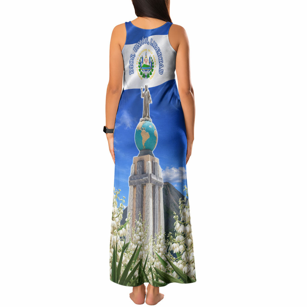 El Salvador Torogoz Bird Tank Maxi Dress Divine Savior Monument Volcano Flor De Izote Art