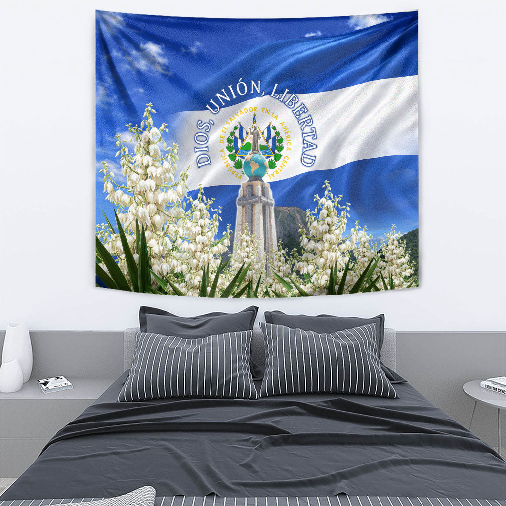 El Salvador Torogoz Bird Tapestry Divine Savior Monument Volcano Flor De Izote Art