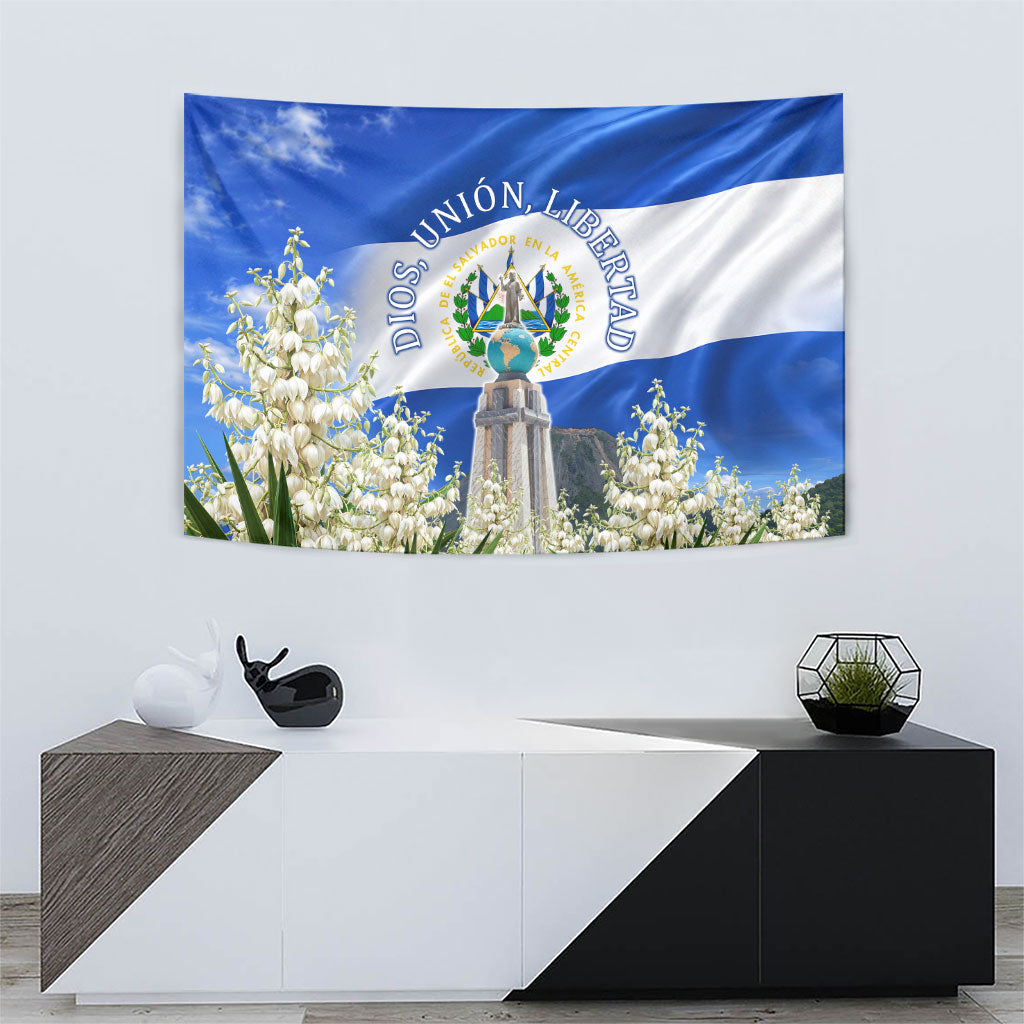 El Salvador Torogoz Bird Tapestry Divine Savior Monument Volcano Flor De Izote Art
