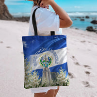 El Salvador Torogoz Bird Tote Bag Divine Savior Monument Volcano Flor De Izote Art