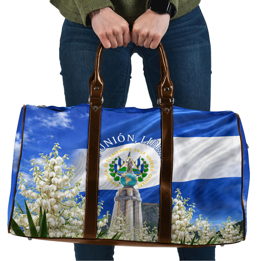 El Salvador Torogoz Bird Travel Bag Divine Savior Monument Volcano Flor De Izote Art