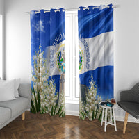 El Salvador Torogoz Bird Window Curtain Divine Savior Monument Volcano Flor De Izote Art