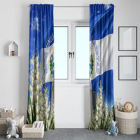 El Salvador Torogoz Bird Window Curtain Divine Savior Monument Volcano Flor De Izote Art
