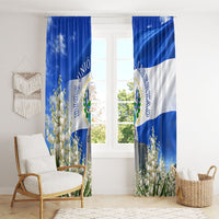 El Salvador Torogoz Bird Window Curtain Divine Savior Monument Volcano Flor De Izote Art