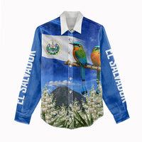 El Salvador Torogoz Bird Women Casual Shirt Divine Savior Monument Volcano Flor De Izote Art