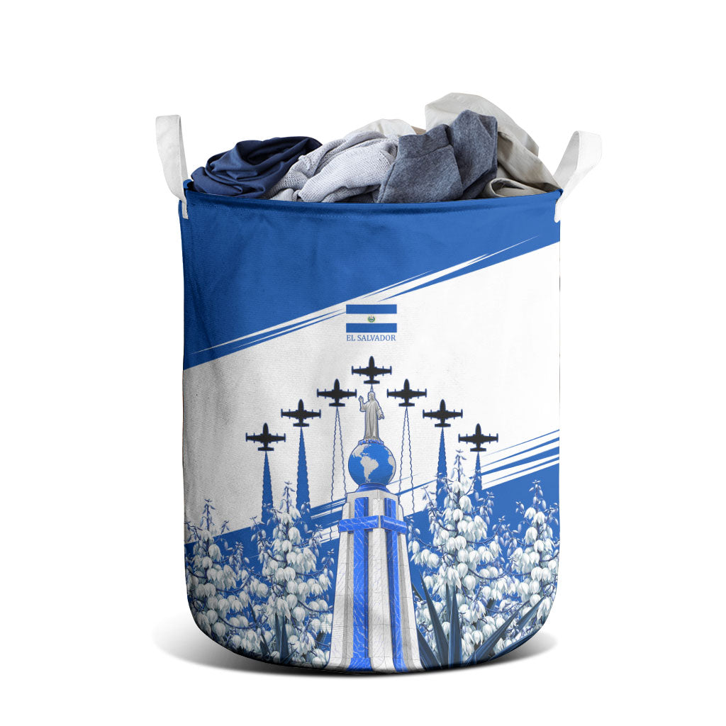 El Salvador Divine Savior Monument Laundry Basket Flor De Izote Coat Of Arms Fighter Jets Art