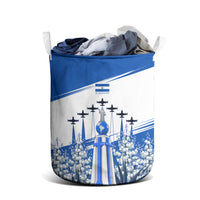 El Salvador Divine Savior Monument Laundry Basket Flor De Izote Coat Of Arms Fighter Jets Art