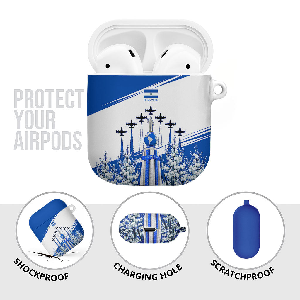 El Salvador Divine Savior Monument AirPods Case Flor De Izote Coat Of Arms Fighter Jets Art