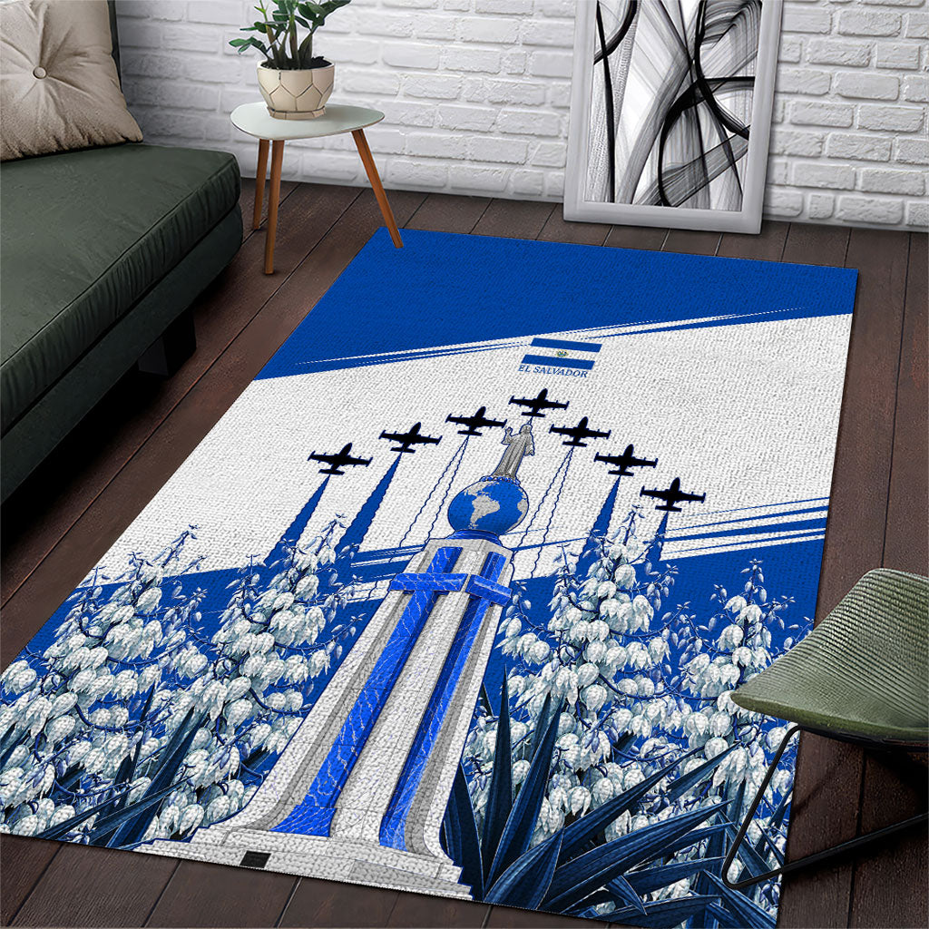 El Salvador Divine Savior Monument Area Rug Flor De Izote Coat Of Arms Fighter Jets Art