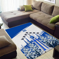 El Salvador Divine Savior Monument Area Rug Flor De Izote Coat Of Arms Fighter Jets Art