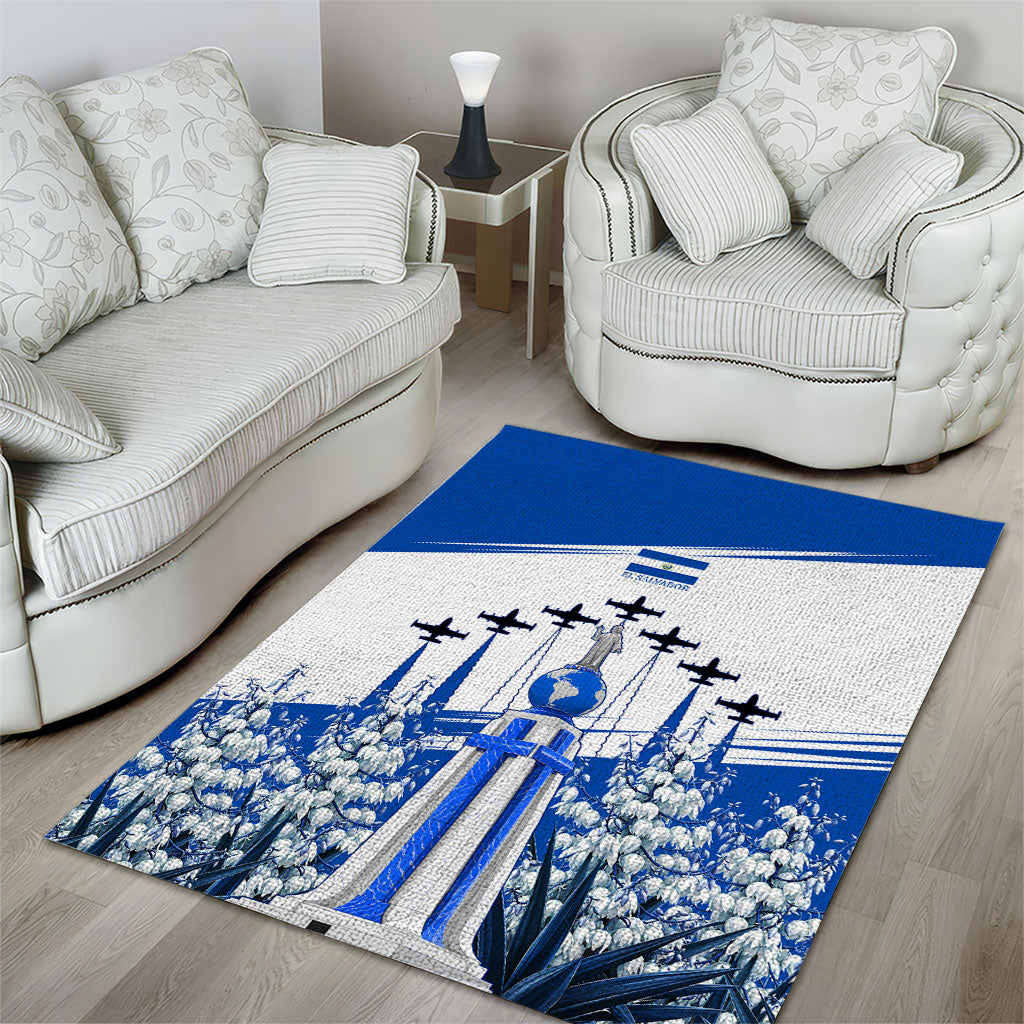 El Salvador Divine Savior Monument Area Rug Flor De Izote Coat Of Arms Fighter Jets Art