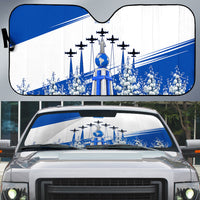 El Salvador Divine Savior Monument Auto Sun Shade Flor De Izote Coat Of Arms Fighter Jets Art