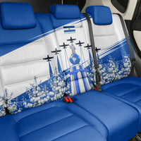 El Salvador Divine Savior Monument Back Car Seat Cover Flor De Izote Coat Of Arms Fighter Jets Art