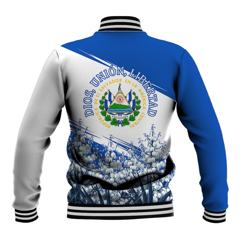 El Salvador Divine Savior Monument Baseball Jacket Flor De Izote Coat Of Arms Fighter Jets Art