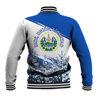 El Salvador Divine Savior Monument Baseball Jacket Flor De Izote Coat Of Arms Fighter Jets Art