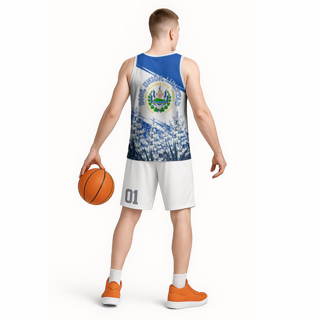 El Salvador Divine Savior Monument Basketball Jersey Flor De Izote Coat Of Arms Fighter Jets Art