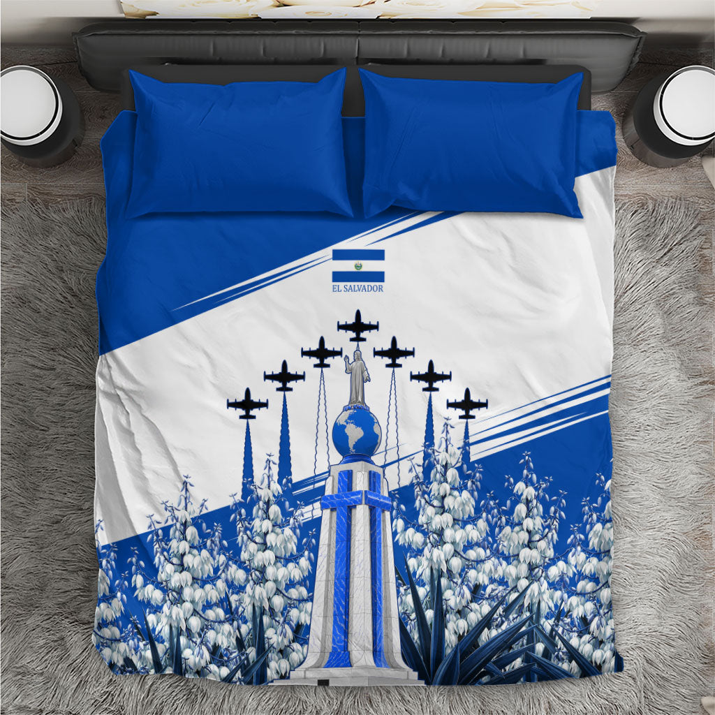 El Salvador Divine Savior Monument Bedding Set Flor De Izote Coat Of Arms Fighter Jets Art