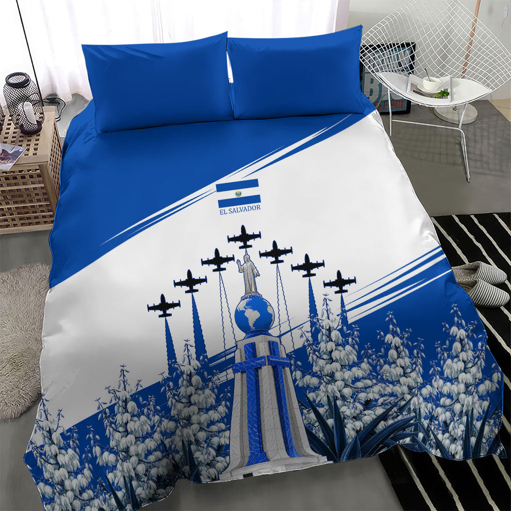 El Salvador Divine Savior Monument Bedding Set Flor De Izote Coat Of Arms Fighter Jets Art