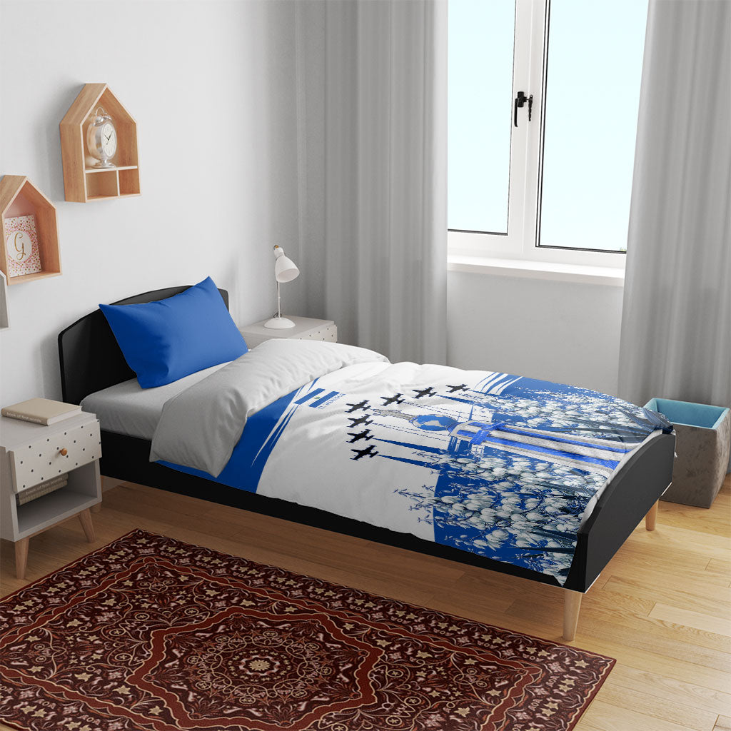 El Salvador Divine Savior Monument Bedding Set Flor De Izote Coat Of Arms Fighter Jets Art