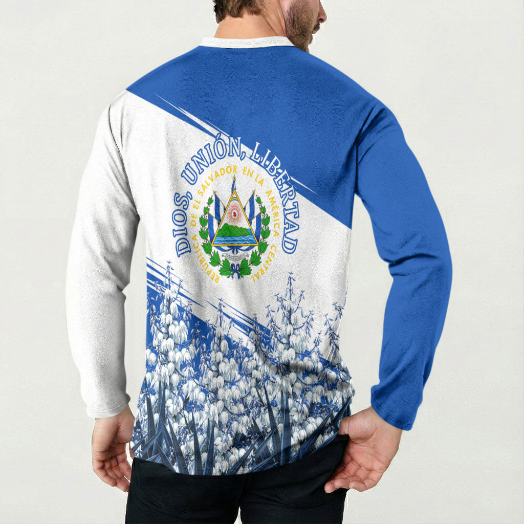 El Salvador Divine Savior Monument Button Sweatshirt Flor De Izote Coat Of Arms Fighter Jets Art