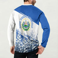 El Salvador Divine Savior Monument Button Sweatshirt Flor De Izote Coat Of Arms Fighter Jets Art