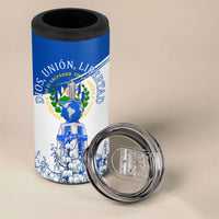 El Salvador Divine Savior Monument 4 in 1 Can Cooler Tumbler Flor De Izote Coat Of Arms Fighter Jets Art
