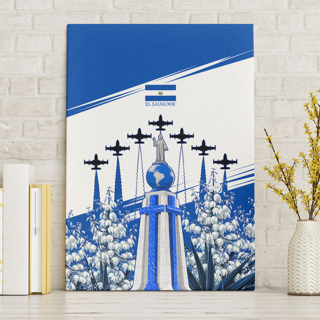 El Salvador Divine Savior Monument Canvas Wall Art Flor De Izote Coat Of Arms Fighter Jets Art