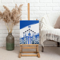 El Salvador Divine Savior Monument Canvas Wall Art Flor De Izote Coat Of Arms Fighter Jets Art