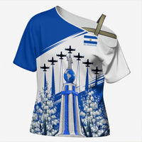 El Salvador Divine Savior Monument Cross Shoulder Shirt Flor De Izote Coat Of Arms Fighter Jets Art