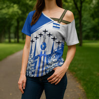 El Salvador Divine Savior Monument Cross Shoulder Shirt Flor De Izote Coat Of Arms Fighter Jets Art