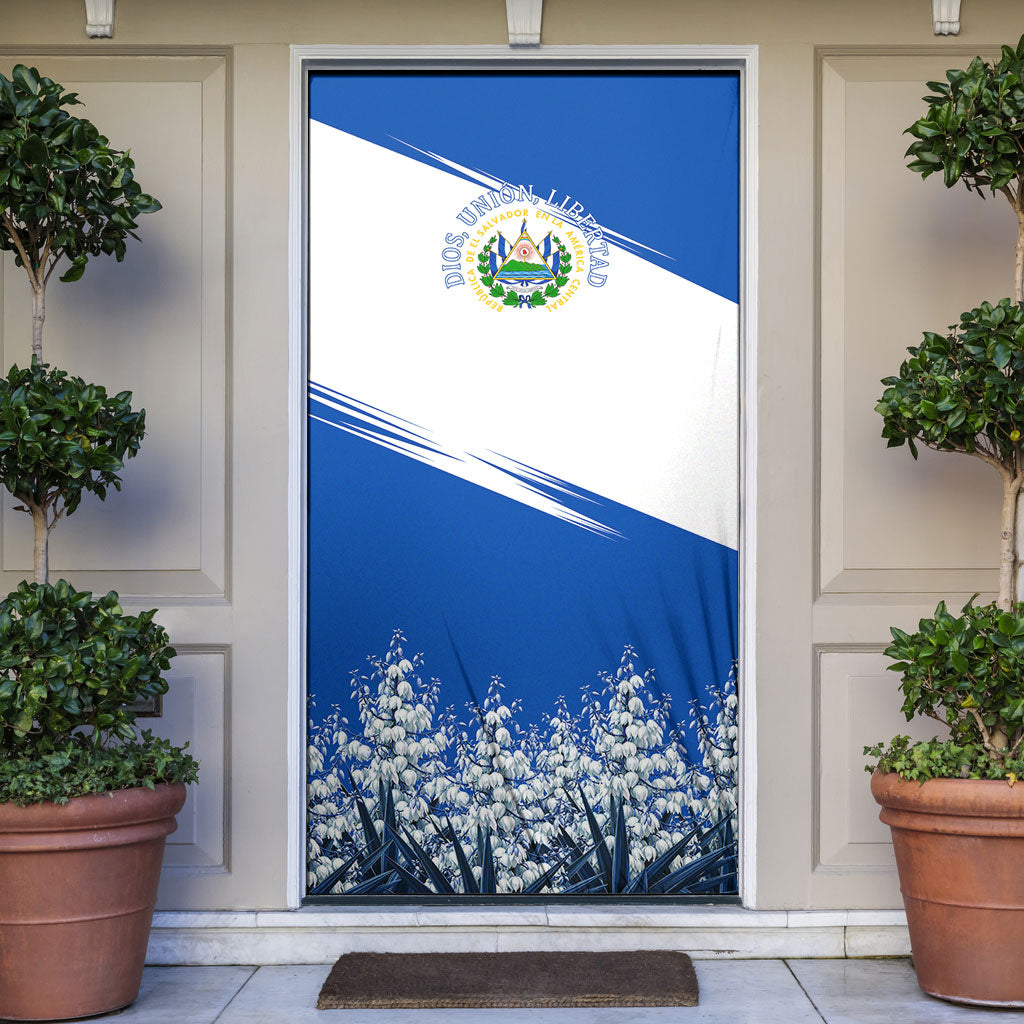 El Salvador Divine Savior Monument Door Cover Flor De Izote Coat Of Arms Fighter Jets Art