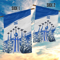 El Salvador Divine Savior Monument Garden Flag Flor De Izote Coat Of Arms Fighter Jets Art