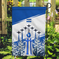 El Salvador Divine Savior Monument Garden Flag Flor De Izote Coat Of Arms Fighter Jets Art